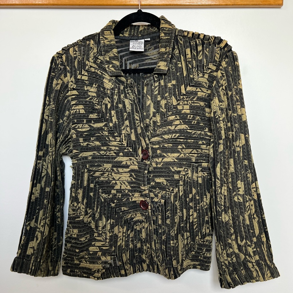 Parsley & Sage Abstract Button Close Coat M